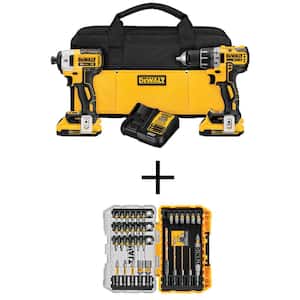 20V MAX Lithium-Ion XR Cordless Brushless Drill/Impact 2 Tool Combo Kit and MAXFIT Screwdriving Set (35 Piece)