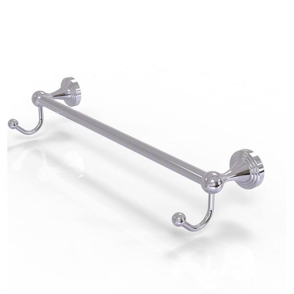 Sag Harbor Collection 24 in. Towel Bar with Integrated Hooks in Polished  Chrome