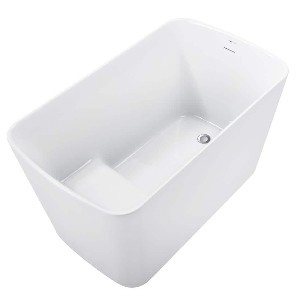 Contemporary 46.80 in. x 27.30 in. Soaking Bathtub with Reversible Drain in