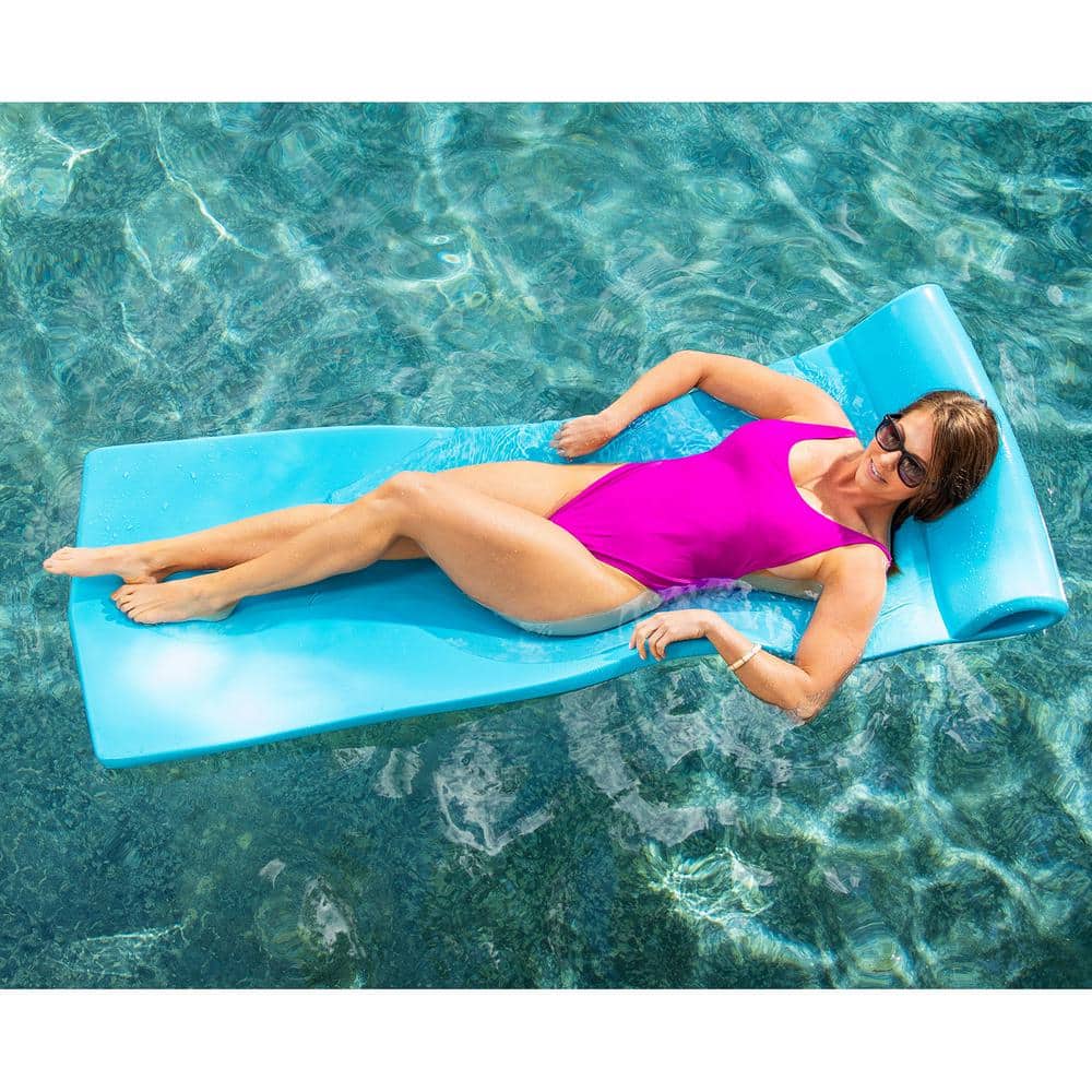 Red Foam Pool Lounger with Built-In Pillow