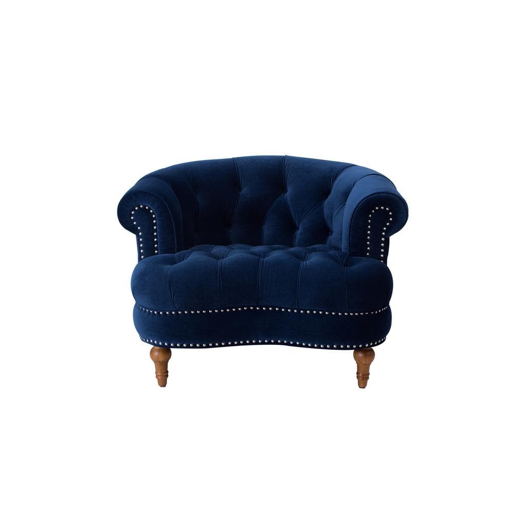 Jennifer Taylor La Rosa Navy Blue Tufted Accent Chair 2525 1 859 The Home Depot