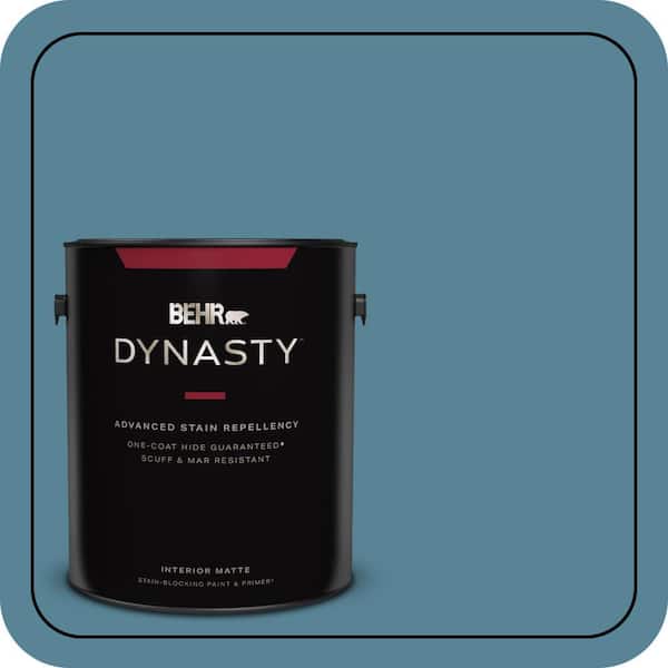 BEHR DYNASTY 1 gal. #S480-5 Blue Moon Bay One-Coat Hide Matte Interior Stain-Blocking Paint & Primer