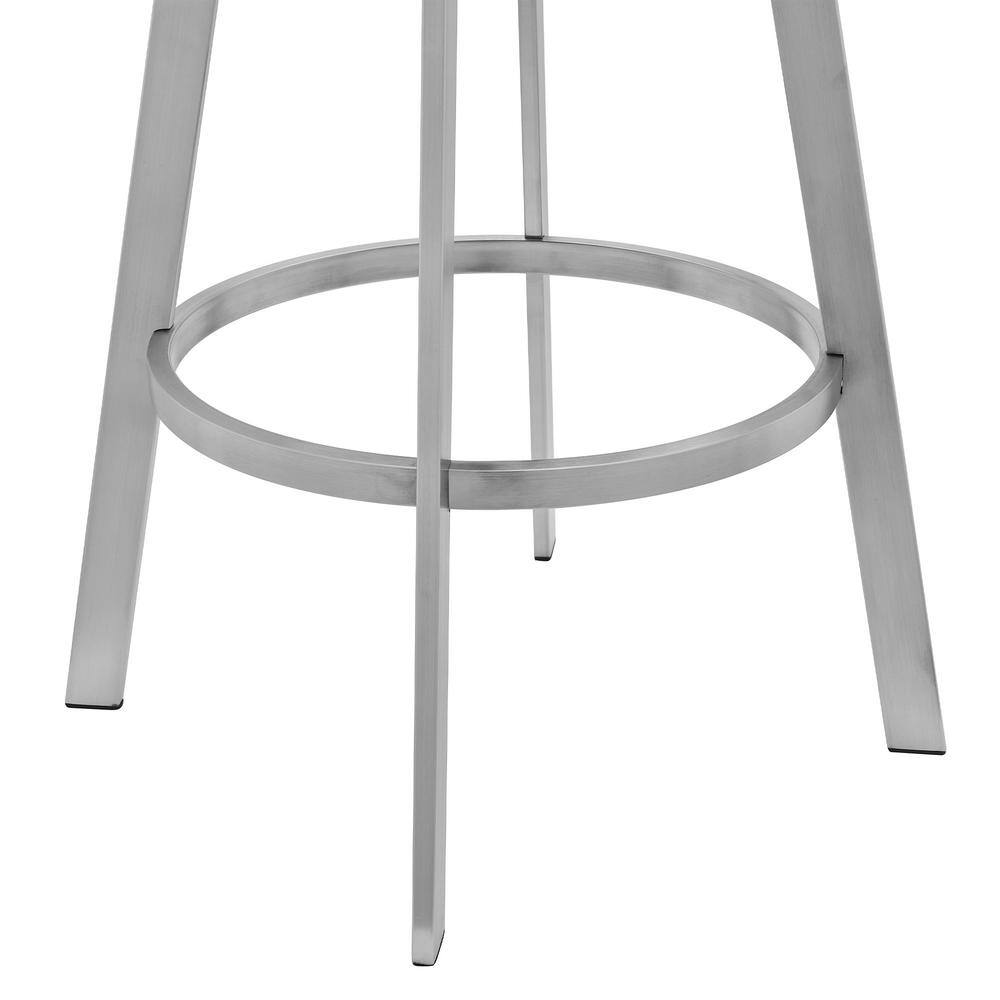 Capri 30" Gray Metal and Faux Leather Swivel Bar Stool