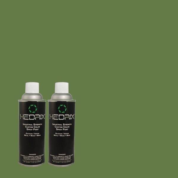 Hedrix 11 oz. Match of MQ4-49 Emerald Forest Low Lustre Custom Spray Paint (2-Pack)