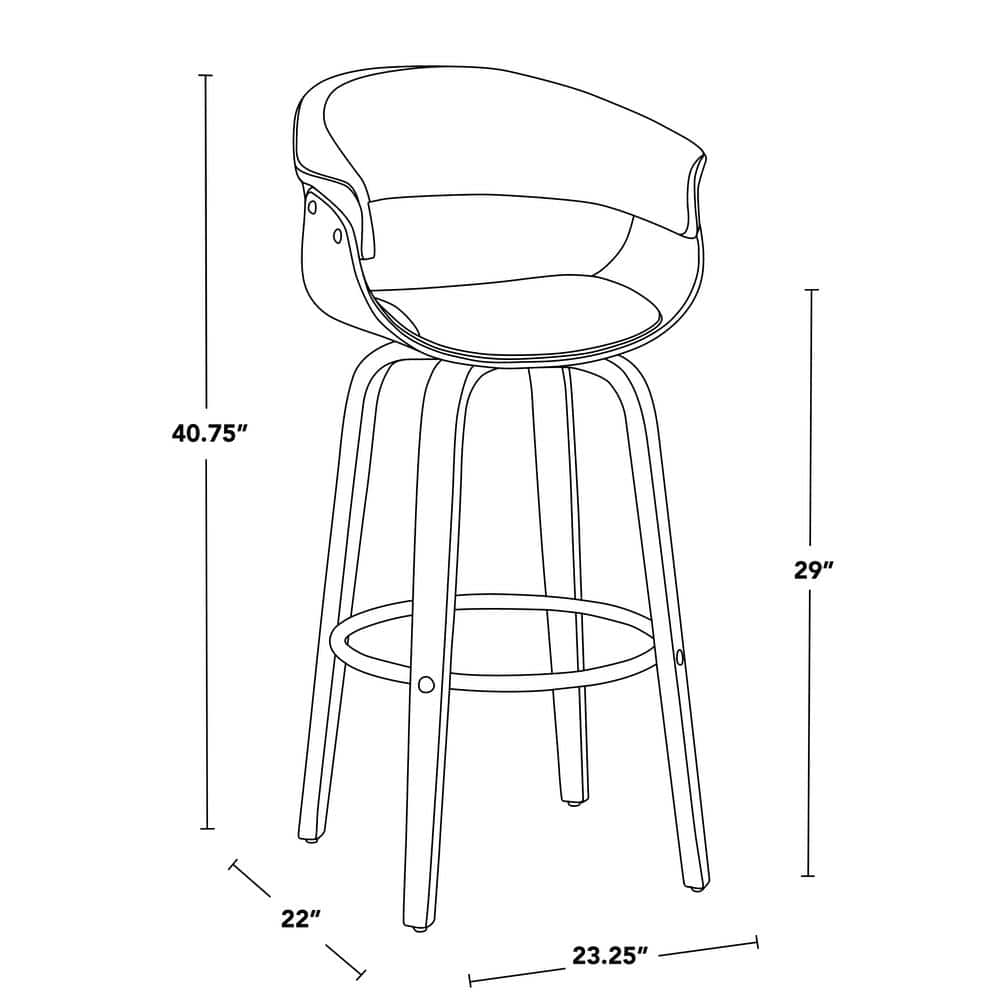 Vintage Walnut and Chrome Swivel Barstool Set