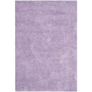 California Shag Lilac 3 ft. x 5 ft. Solid Area Rug