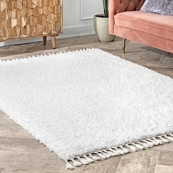 Casual Plush Shag Neva Ivory 10 ft. x 14 ft. Area Rug