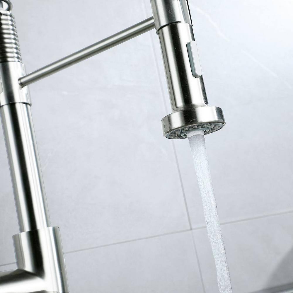 Brushed Nickel Single Handle Pull Down Kitchen Faucet
