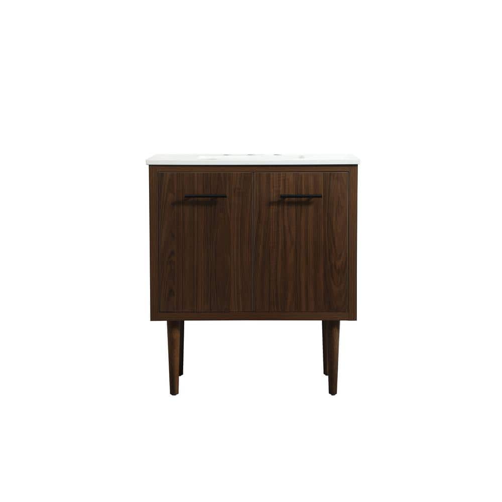 Simply Living 30 in. W x 19 in. D x 33.5 in. H Bath Vanity in Walnut with I