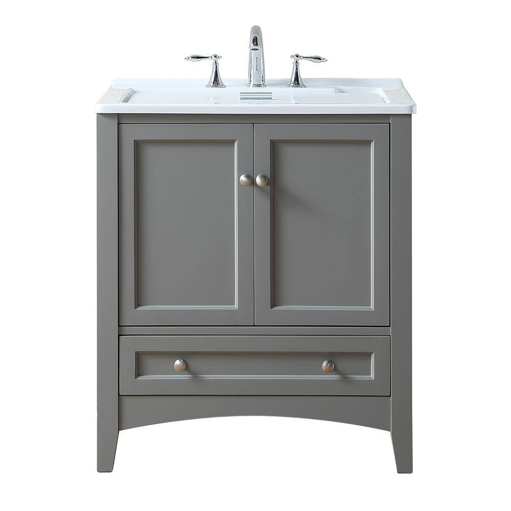 Delia 30 in. x 22 in. x 36 in. Gray MDF Undermount Laundry Utility Sink