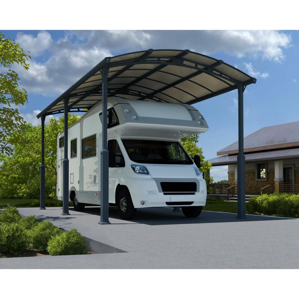 Alpine Gray 12' x 21' Polycarbonate and Steel Carport Kit
