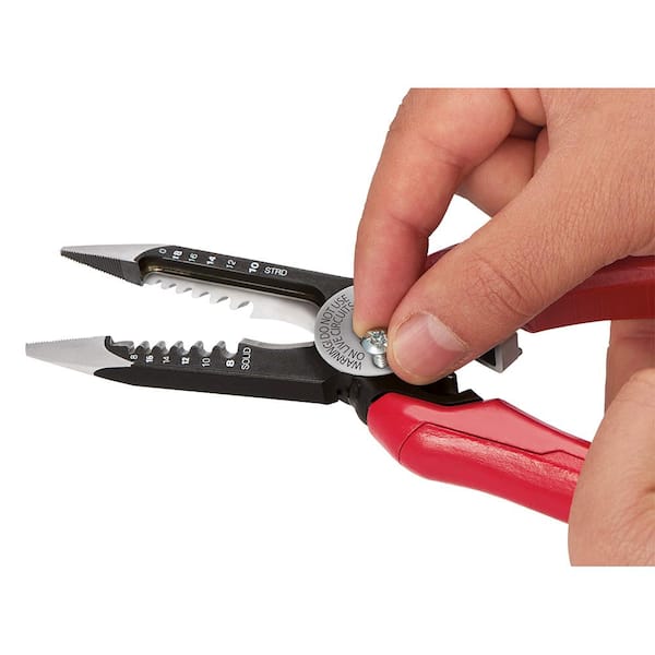 Milwaukee - 7.75 in. Combination Electricians 6-in-1 Wire Stripper/Cutter Pliers