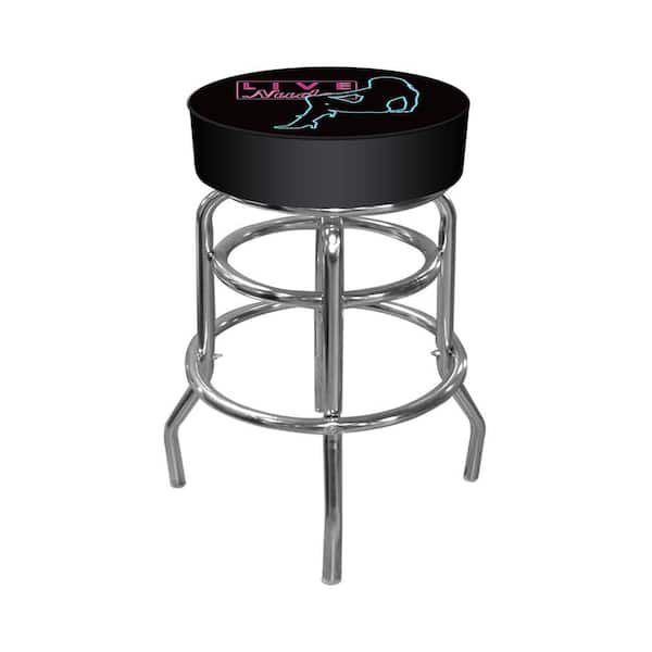 Trademark Shadow Babes D Series 31 in. Chrome Swivel Cushioned Bar Stool