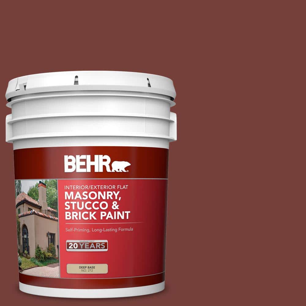 5 gal. #S170-7 Dark Cherry Mocha Flat Interior/Exterior Masonry, Stucco and