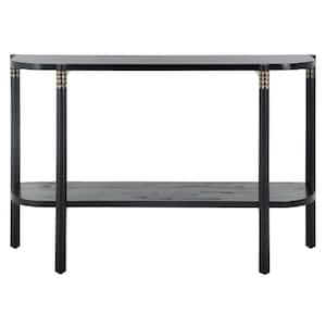 Errington 47.2 in. Black/Natural Rectangle Wood Console Table with Shelf