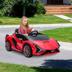 Licensed Lamborghini Sian 12-Volt Kids Electric Ride On Car with Remote Control, Red