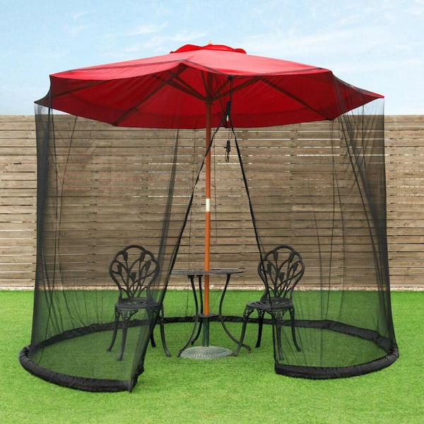 canvas patio umbrella netting 7 to 9-ft Mosquito Nets,Polyester Mesh Net Screen,Universal Canopy Net with Zipper Door and Adjustable Rope,Fits 8-10FT Outdoor Umbrellas and Tables. (Black) : Patio, Lawn & Garden while the mesh material allows air flow and ventilation Tangkula 9/10FT Patio Umbrella Screen,