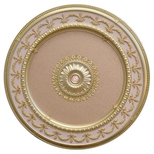 63 in. x 3.50 in. x 63 in. Rose Gold Round Chandelier Polysterene Ceiling Medallion Moulding