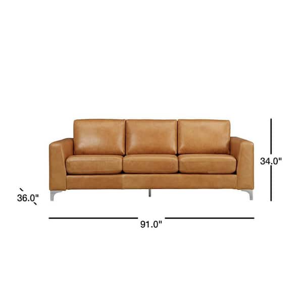 Homesullivan Russel 91 In Caramel Faux, What To Use Clean Faux Leather Sofa