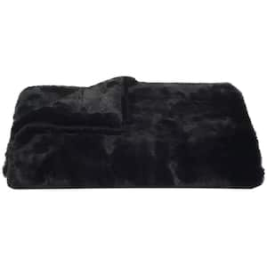 Faux Black Mink Onyx Throw Blanket