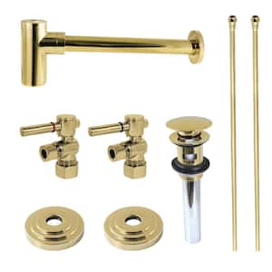 Trimscape Bathroom Plumbing Trim Kits with P-Trap and Drain (No Overflow) in Polished Brass