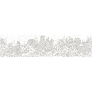 Parton Light Grey Chicken Light Grey Wallpaper Border Sample