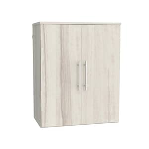 Style+ 14.59 in. D x 25.12 in. W x 31.28 in. H Bleached Walnut Laundry Room Floating Cabinet Kit with Modern Doors