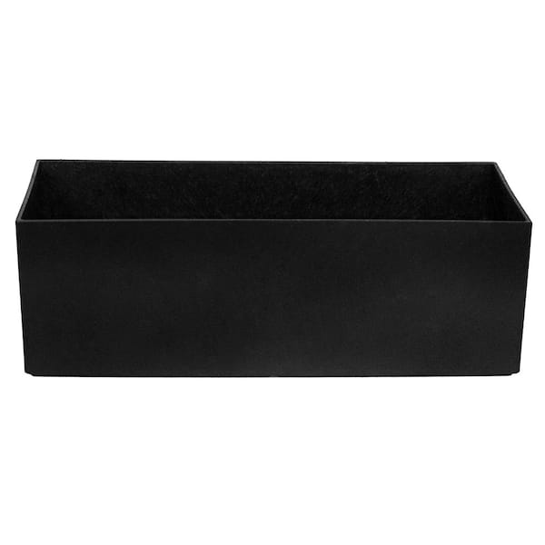 Tierra Verde Tabletop Trough 12 in. x 4 in. Slate Rubber Self-Watering ...