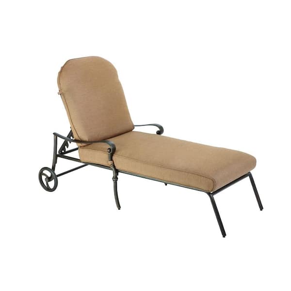 Hampton Bay Edington 2013 Adjustable Patio Chaise Lounge with Textured Umber Cushions-DISCONTINUED