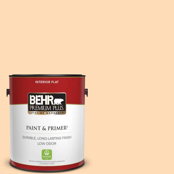 BEHR PREMIUM PLUS 1 gal. #P220-2 Peche Flat Low Odor Interior Paint & Primer