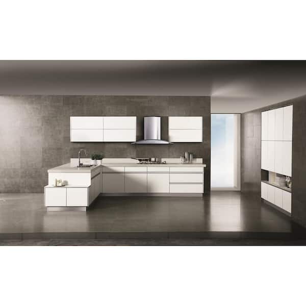 30 in. Convertible Wall Mount Range Hood in Stainless Steel/Glass with Baffle Filters