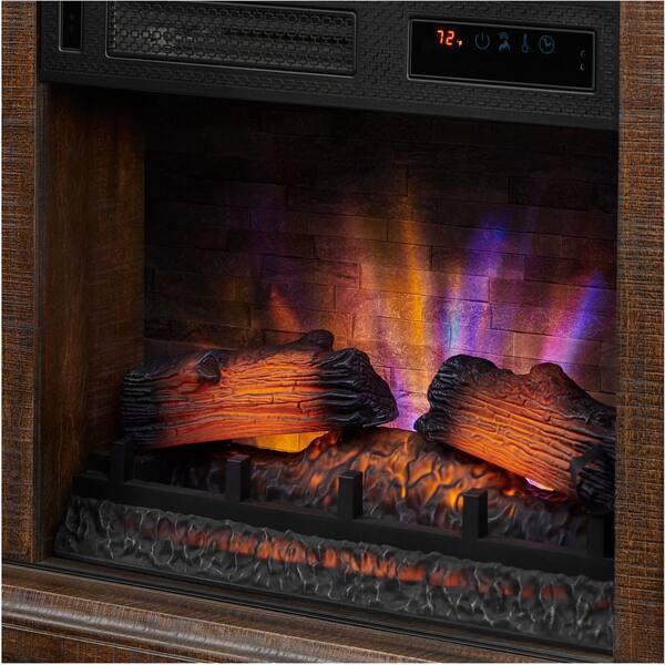 Home Decorators Collection Kerrington 60 in Freestanding Wooden Media  Console Electric Fireplace in Rustic Walnut 148967 - The Home Depot