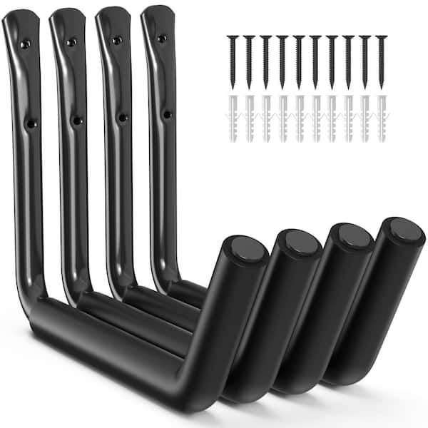 Heavy Duty Wall Mount Garage Storage Hooks with EVA Foam Padding, 120 lb Capacity, Powder-Coated Stainless Steel