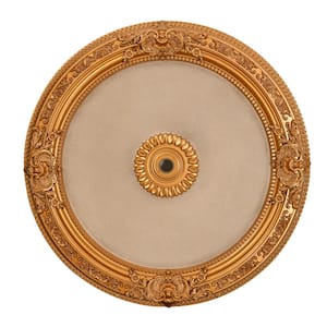 36 in. x 2.50 in. x 36 in. Gold Beige Polysterene Ceiling Medallion Moulding