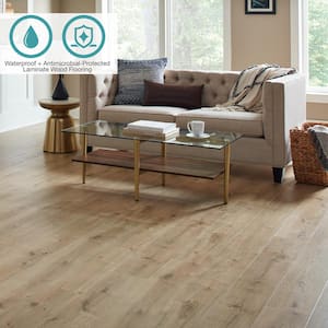 Defense+ Anderson Oak 14 mm T x 7.4 in. W Waterproof Laminate Wood Flooring (17.2 sqft/case)