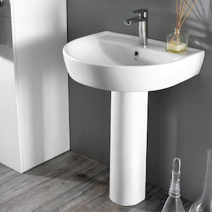 Bella Pedestal Sink in White