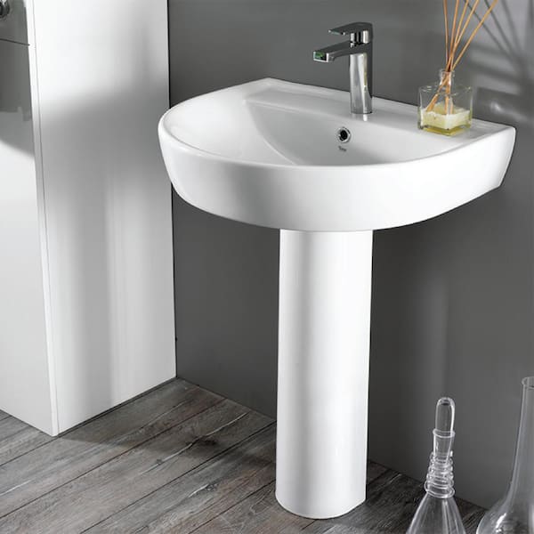 Bella Pedestal Sink in White