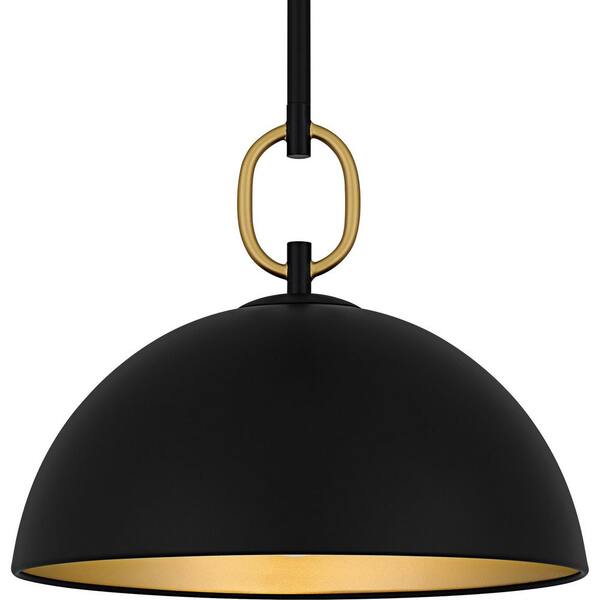 Quoizel Cleo 1-Light Matte Black Pendant Light with Metal