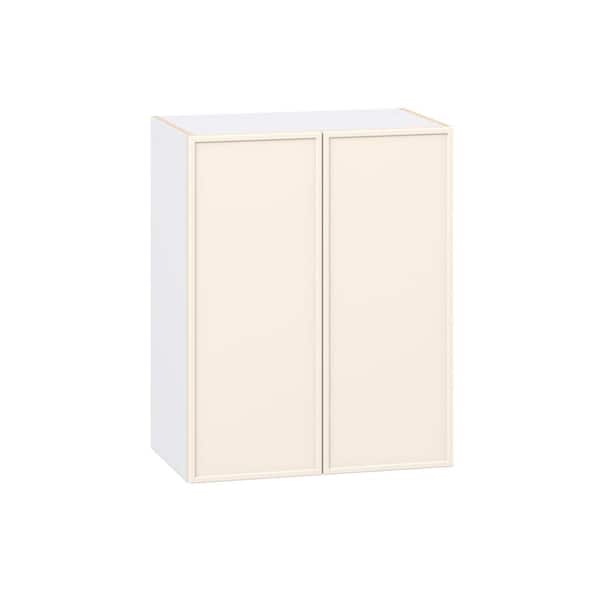 J COLLECTION Fairview 24 in. W x 14 in. D x 30 in. H Assembled Slim Shaker Wall Kitchen Cabinet in Washed Linen