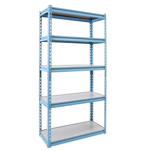 Blue 5-Tier Boltless Tier Height Adjustable Garage Steel Storage Rack Shelving Units (30 in. W x 60 in. H x 12 in.)