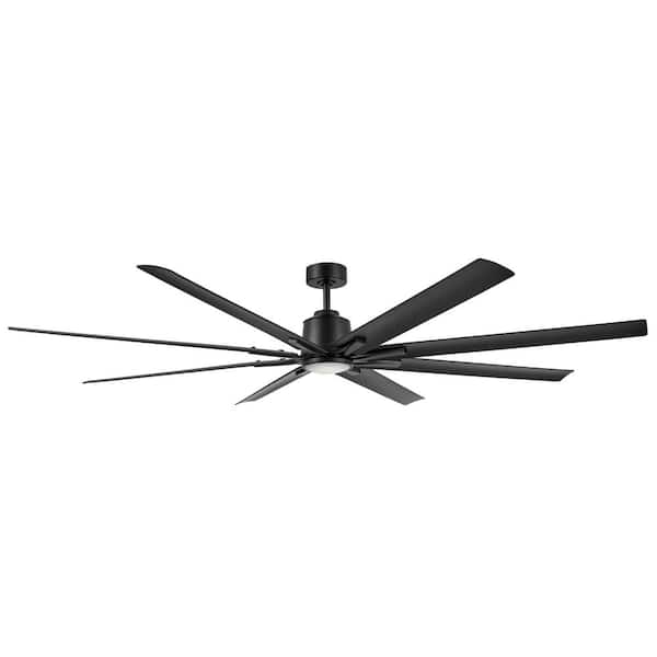 Kensgrove II 84 in. Smart Indoor/Covered Outdoor Matte Black Ceiling Fan with Remote Included Powered by Hubspace