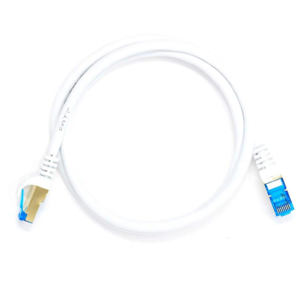 QualGear 3 ft. CAT 7 Round High-Speed Ethernet Cable - White