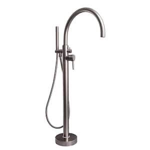 Bianca 2-Handle Freestanding Tub Faucet with Hand Shower in Brushed Nickel