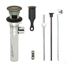 Bathroom Pop-Up Drain with Ball Rod, Chrome ABS Body w/ Overflow, 1.6-2" Sink Hole, Oil Rubbed Bronze