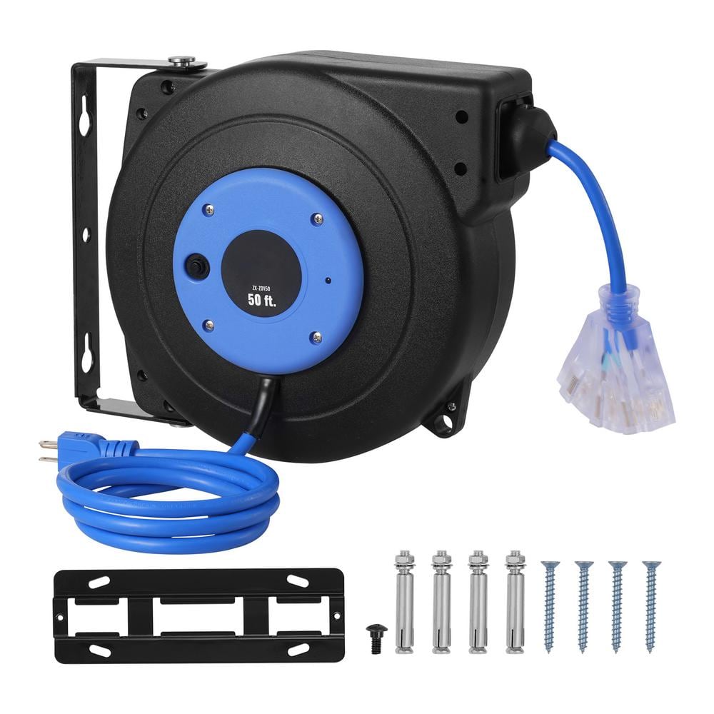 50 ft., 14 Gauge / 3 Conductors, 13 Amps Retractable Extension Cord Reel with 3-Outlets. Heavy Duty 14AWG/3C SJTOW price history on PriceWatchPro