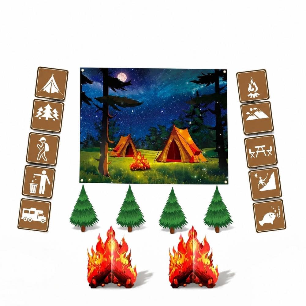18-Piece Halloween Camping Trunk or Treat Car Decoration Kit with Banner, Ropes and Sign Cutouts Set price history on PriceWatchPro
