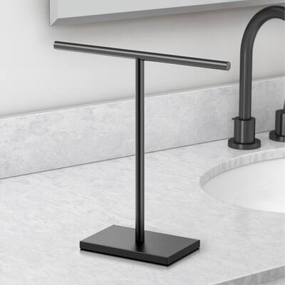 black freestanding hand towel holder