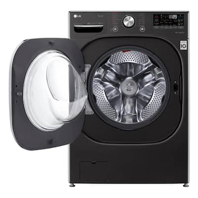 27 in. 5.0 cu. ft. Mega Capacity Black Steel Smart Front Load Washer with Coldwash Technology and TurboWash 360