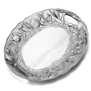 Coastal Handle Serving Tray, 16 in.-by-11.75 in., silver