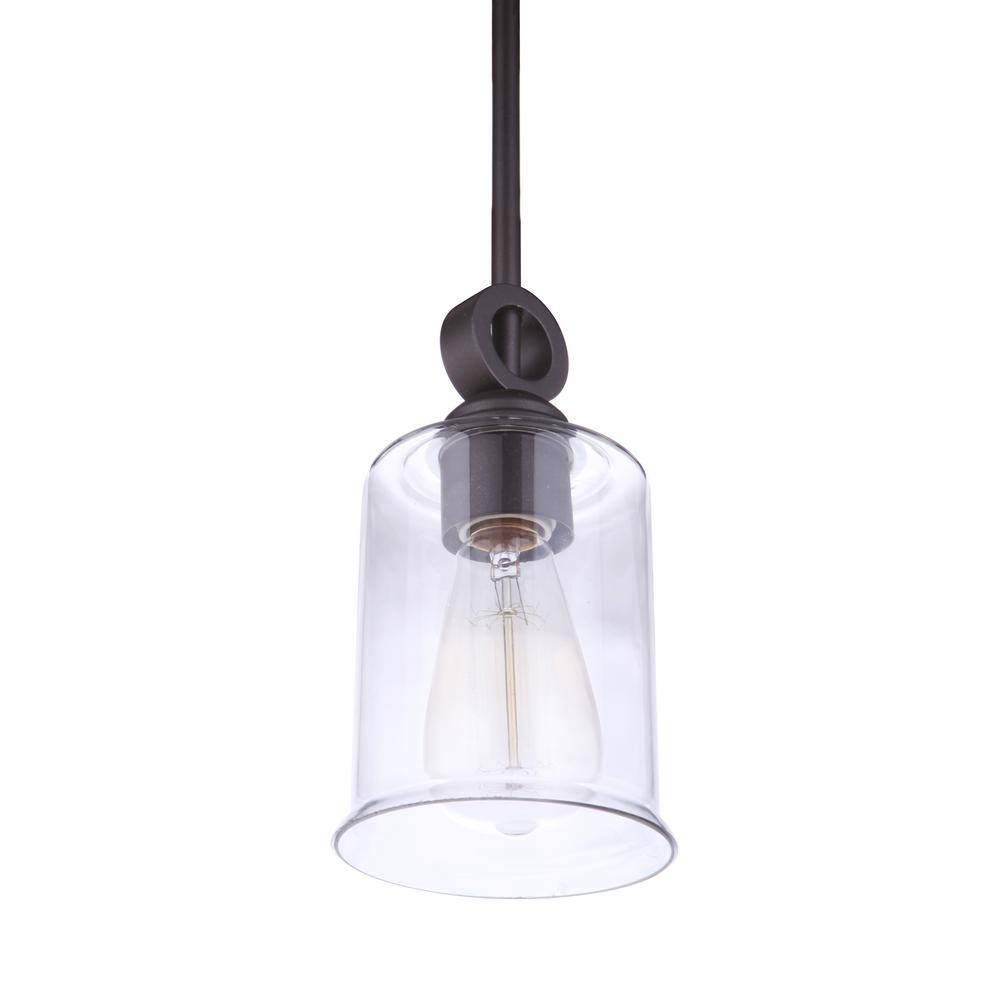 Espresso Glass Mini Pendant with Polished Nickel Finish